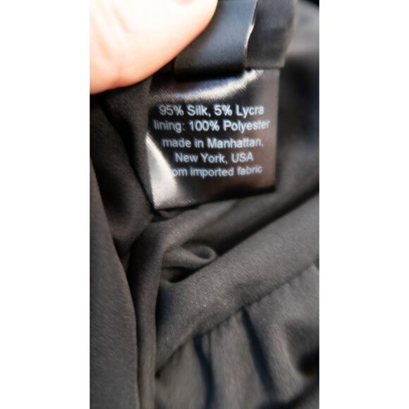 RACHEL COMEY Black Silk Midi 3/4 Ruched Floss Sleeve US 2 - Picture 10 of 13